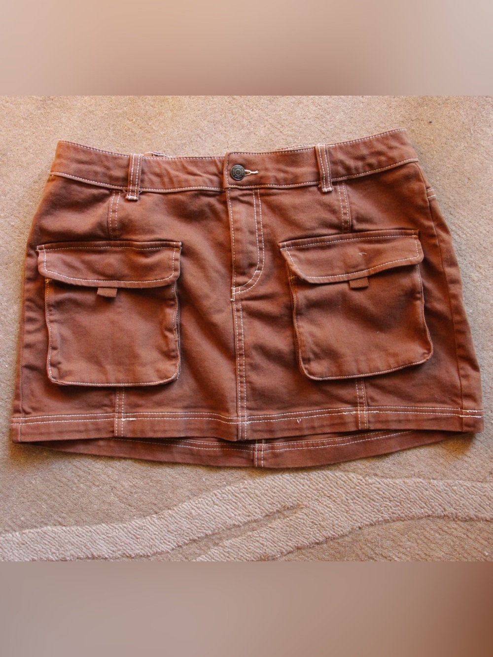 Women’s Brown Cargo Mini Shorts